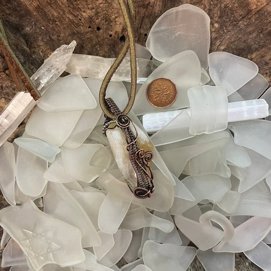 Raw Citrine Copper Wrapped Pendant - Mother Of Metal - citrine - Copper - For Her-