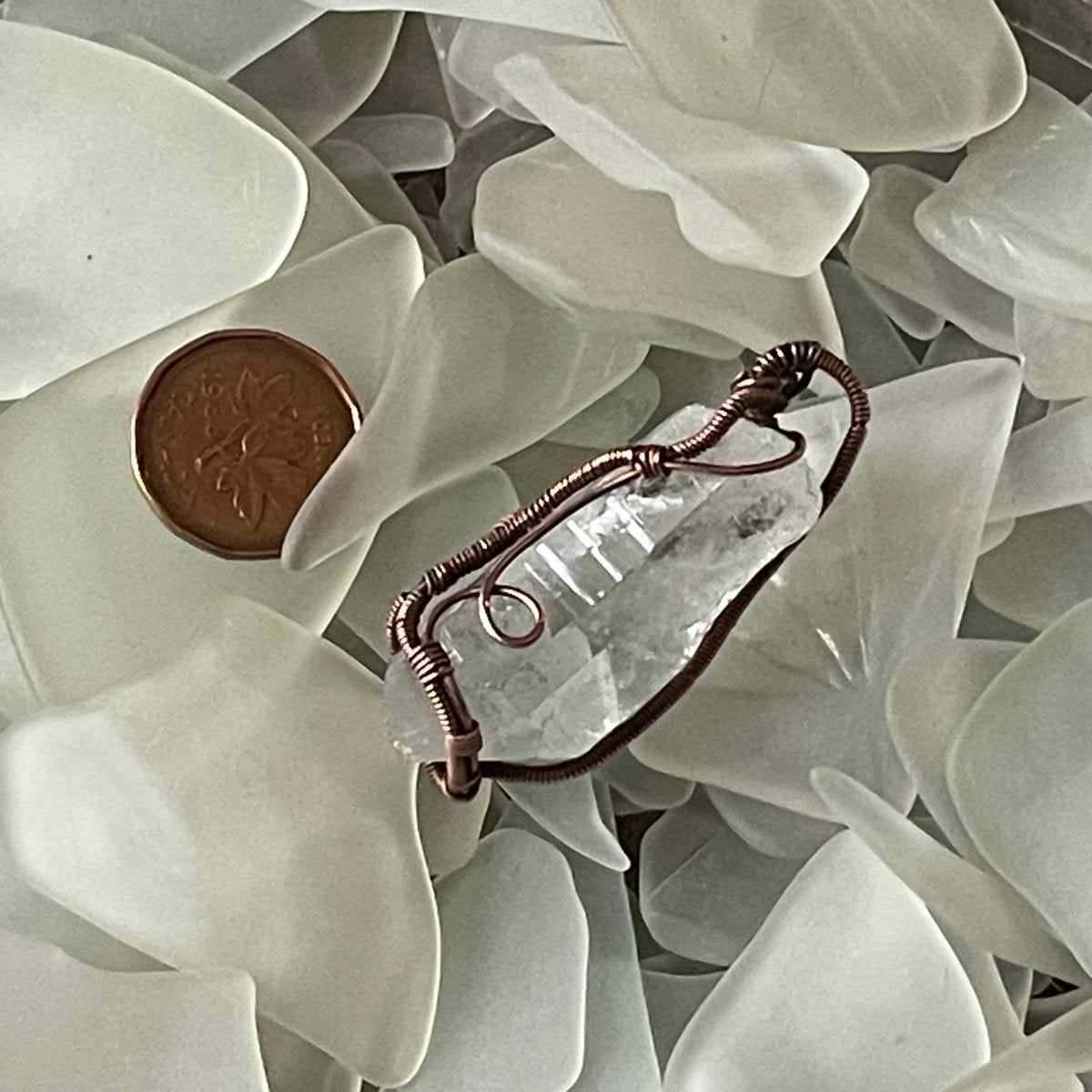 Raw Clear Quartz Pendant - Mother Of Metal - Copper - For Her - For Him-