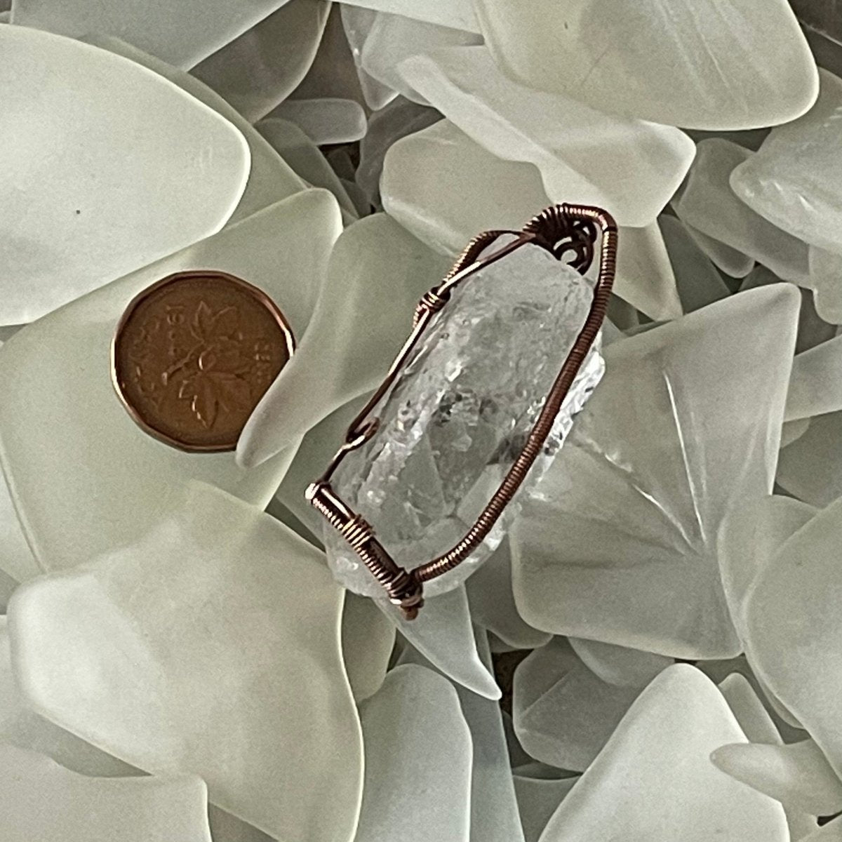 Raw Clear Quartz Pendant - Mother Of Metal - Copper - For Her - For Him-