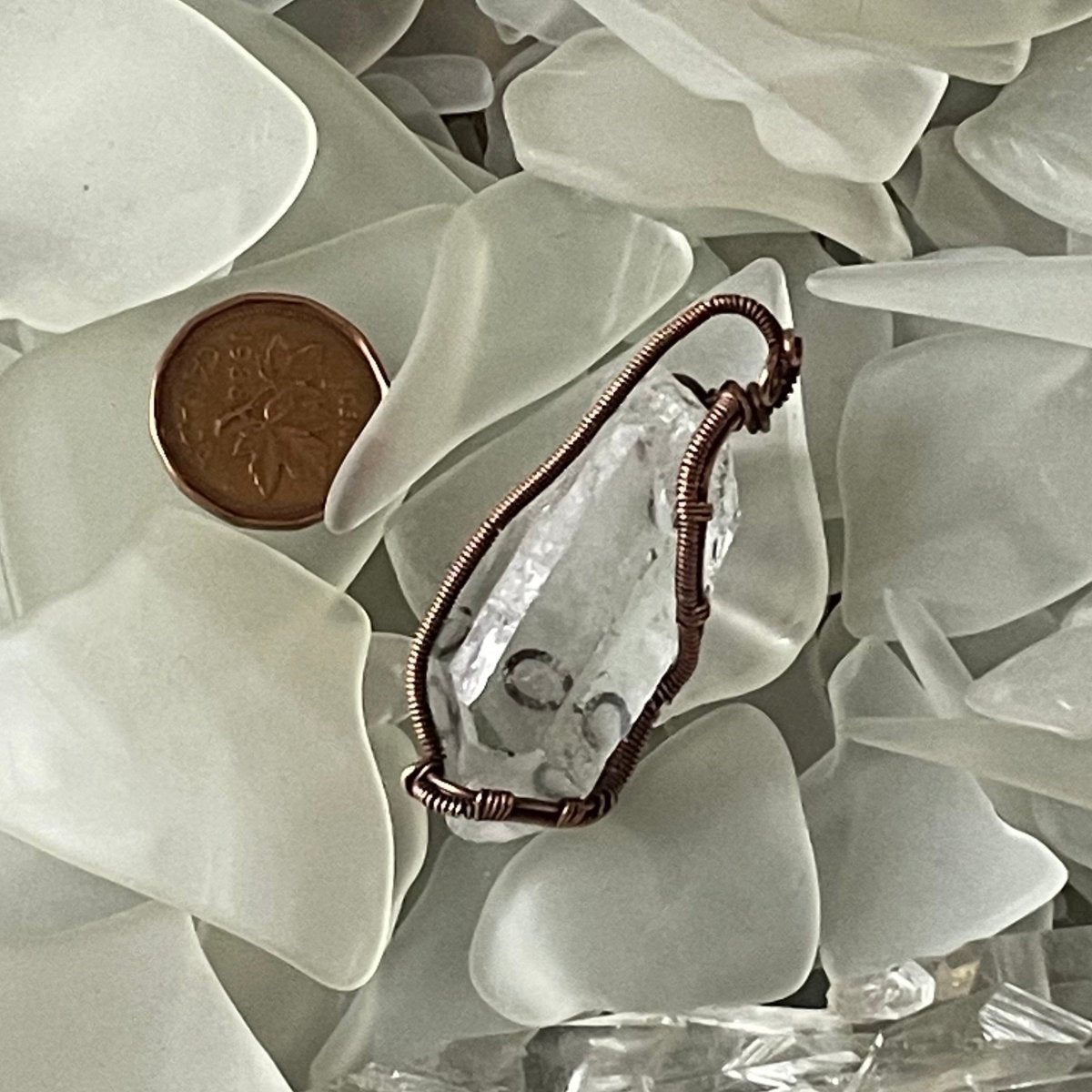 Raw Clear Quartz Pendant - Mother Of Metal - Copper - For Her - For Him-