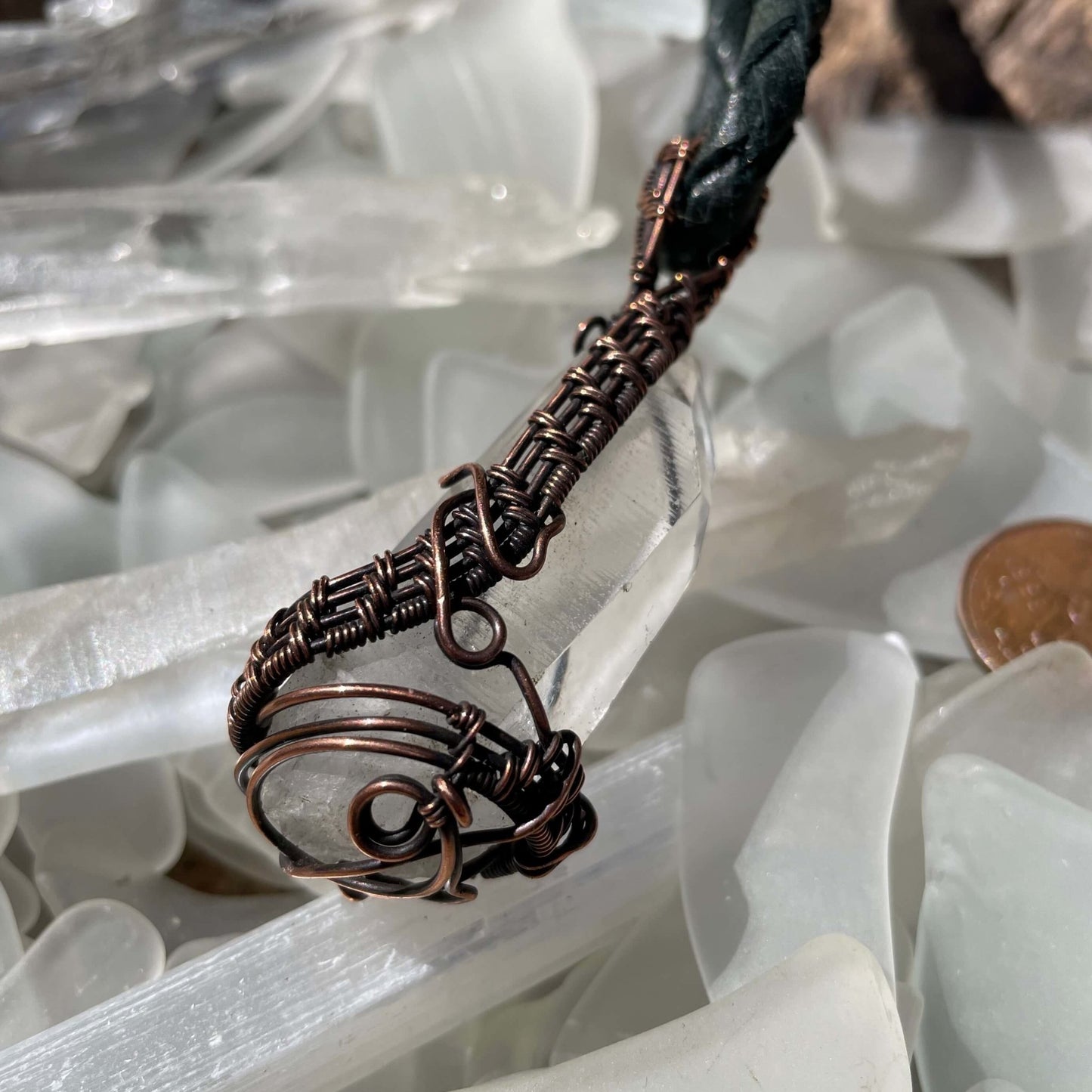 Raw Lemurian Quartz Crystal Point Pendant - Mother Of Metal - For Her - For Him - For Necks-Pendants