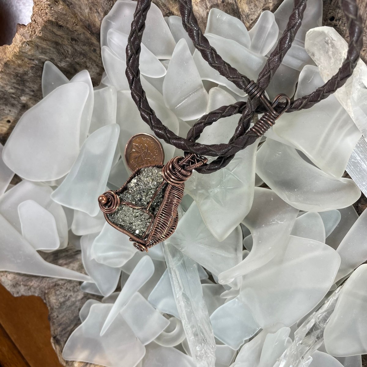 Raw Pyrite and Copper Necklace - Mother Of Metal - Copper - For Her - For Him-Necklaces