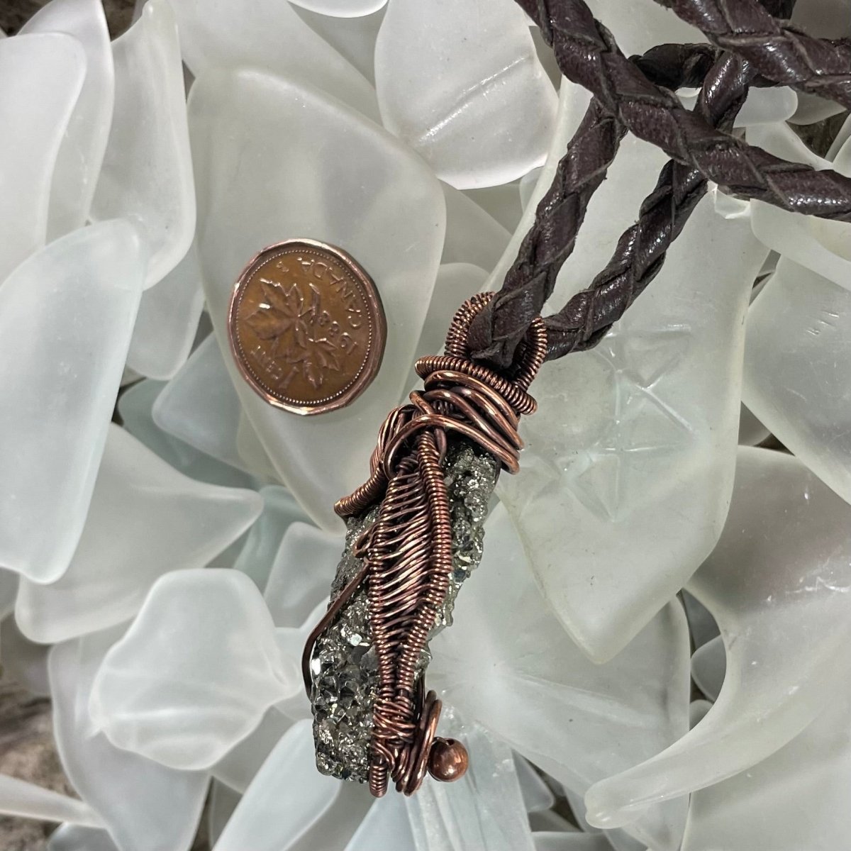 Raw Pyrite and Copper Necklace - Mother Of Metal - Copper - For Her - For Him-Necklaces