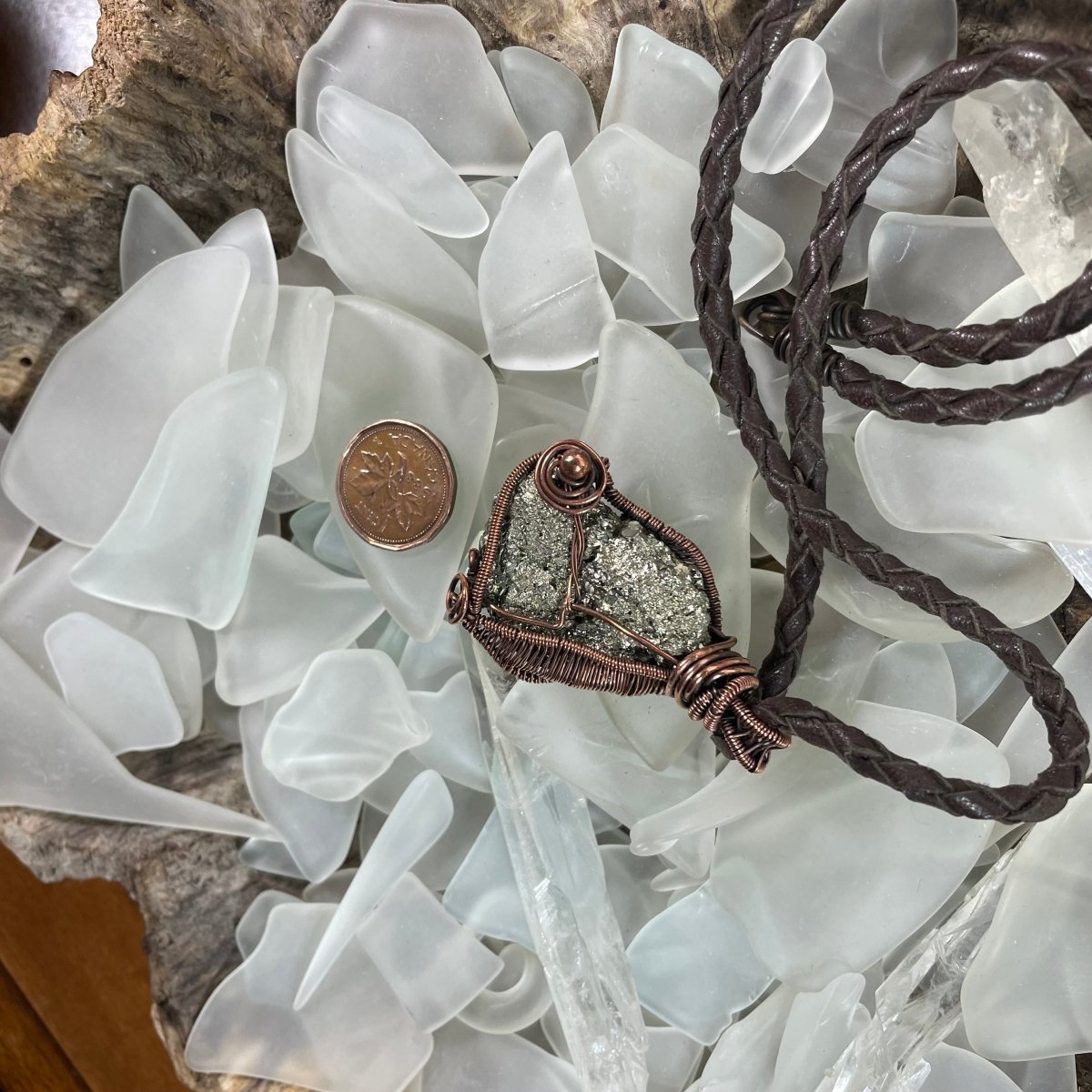 Raw Pyrite and Copper Necklace - Mother Of Metal - Copper - For Her - For Him-Necklaces