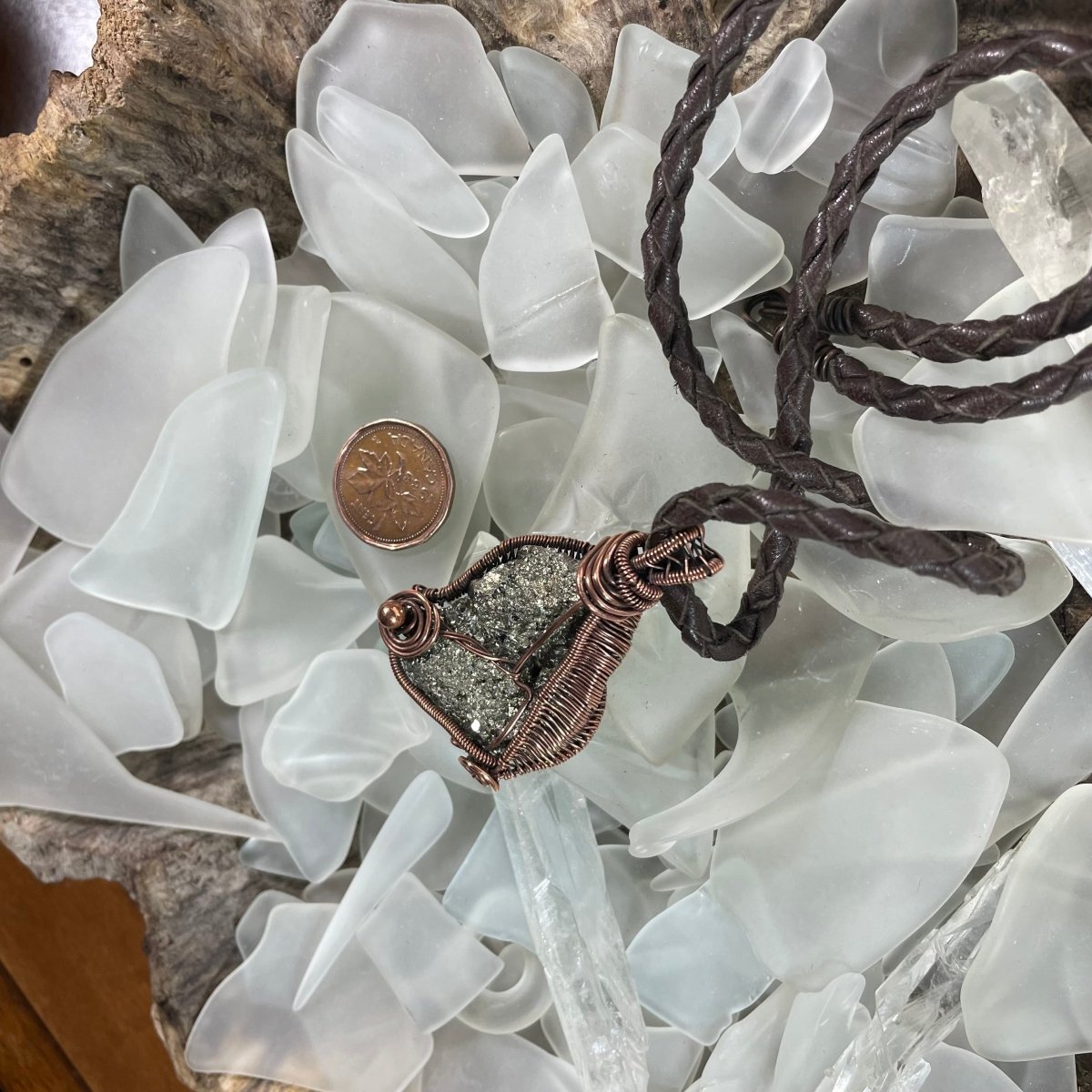 Raw Pyrite and Copper Necklace - Mother Of Metal - Copper - For Her - For Him-Necklaces