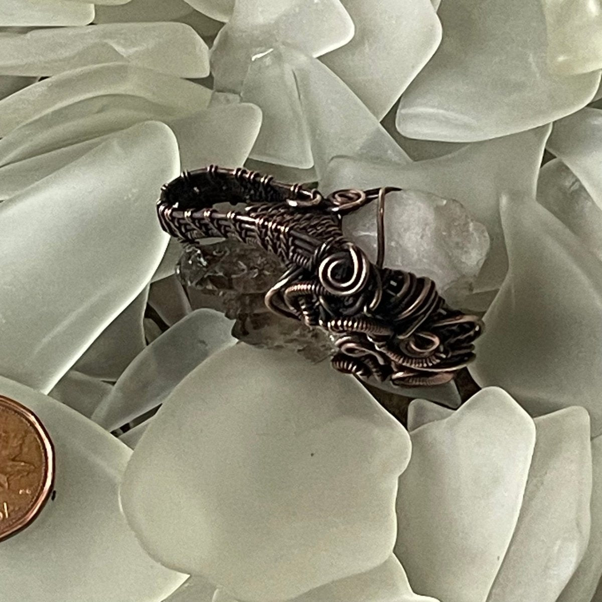 Raw Smokey Quartz Cluster Pendant - Mother Of Metal - Copper - For Her - For Him-