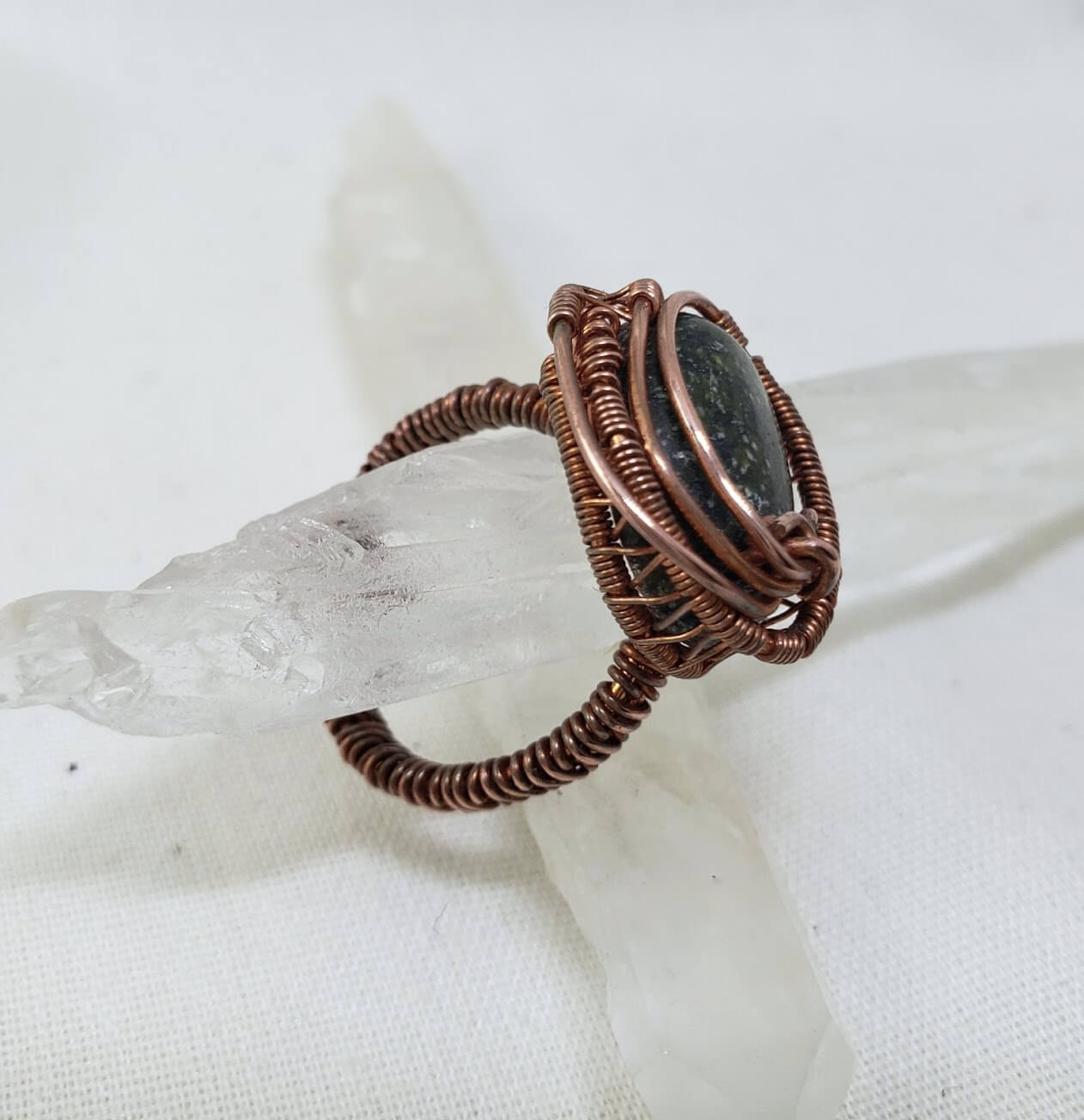 Russian Serpentine Raw Copper Ring Size 6.75 - Mother Of Metal - For Fingers - For Her - For Him-Rings
