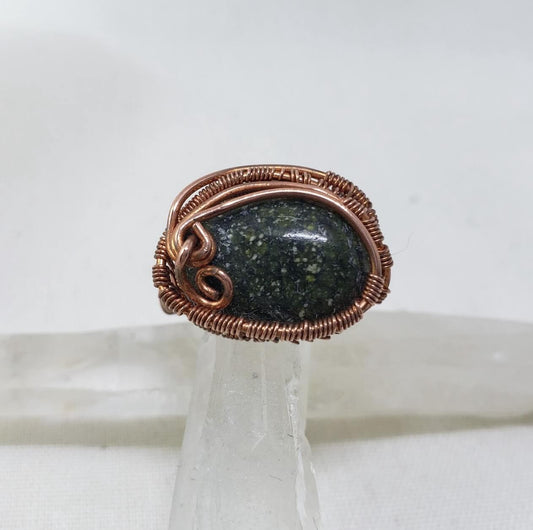 Russian Serpentine Raw Copper Ring Size 6.75 - Mother Of Metal - For Fingers - For Her - For Him-Rings