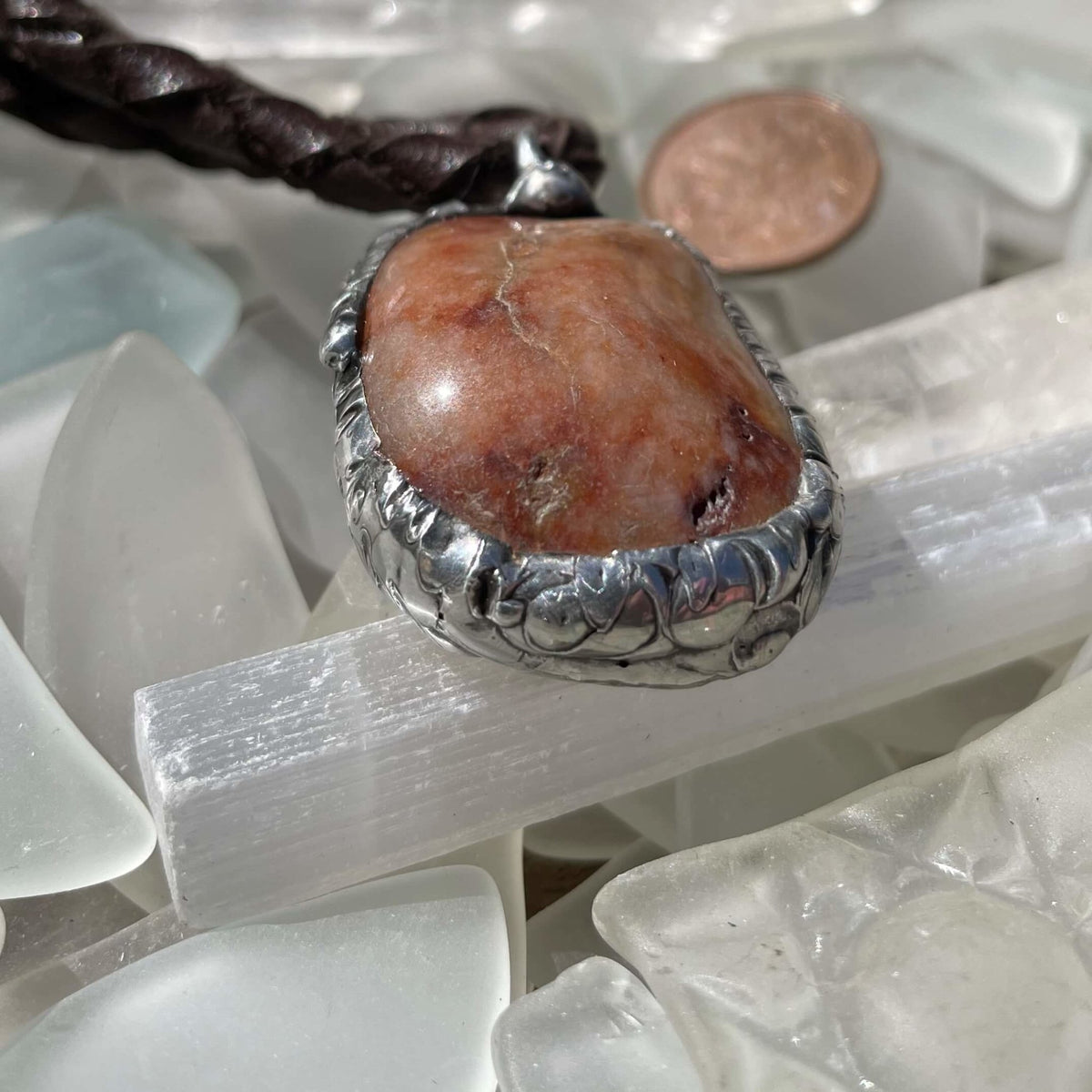Scott's Bay Carnelian Pendant - Mother Of Metal - Bay of Fundy Collection - carnelian - For Her-necklace