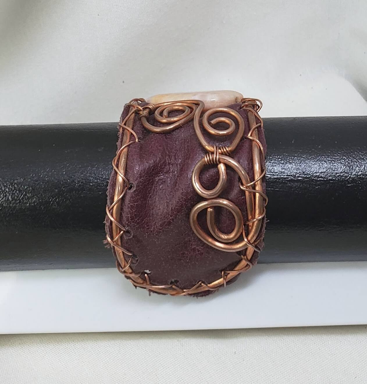 Snakeskin Agate Cuff Bracelet - Mother Of Metal - For Her - For Wrists - snakeskin agate-Bracelets