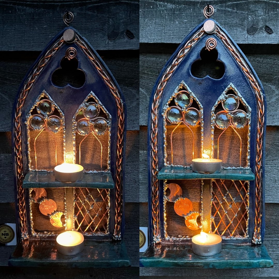 The Power of Three Open Arca - Mother Of Metal - Copper - For Home - moon-wall shelf