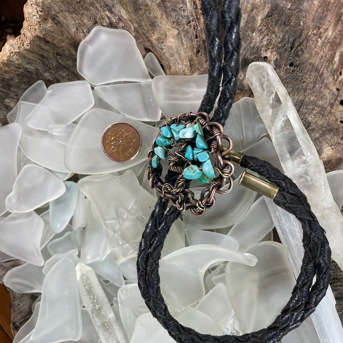 Turquoise Tree of Life Bolo Tie - Mother Of Metal - For Her - For Him - For Necks-Bolo Tie