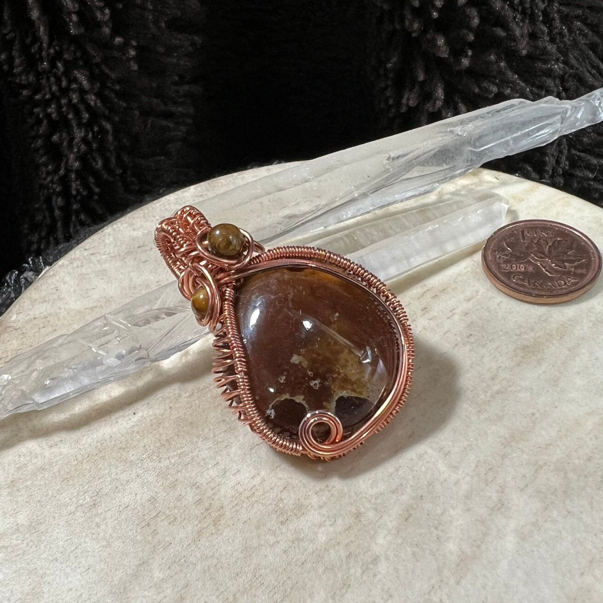 Close-up of amber showing warm translucent layers and natural inclusions