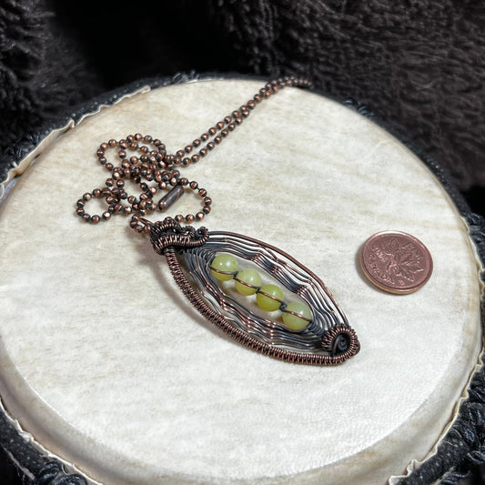 Lemon Jade Necklace - Mother Of Metal - Copper - For Her - For Him - Necklaces