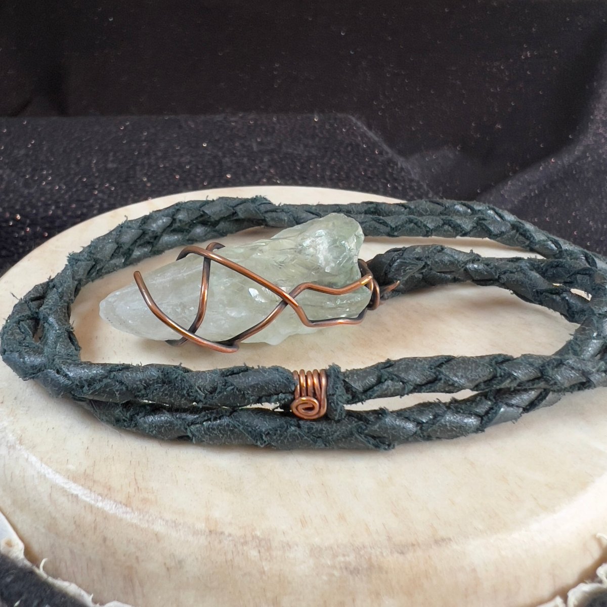 Raw Prasiolite Point Necklace - Mother Of Metal - Copper - For Her - For Him - Necklaces