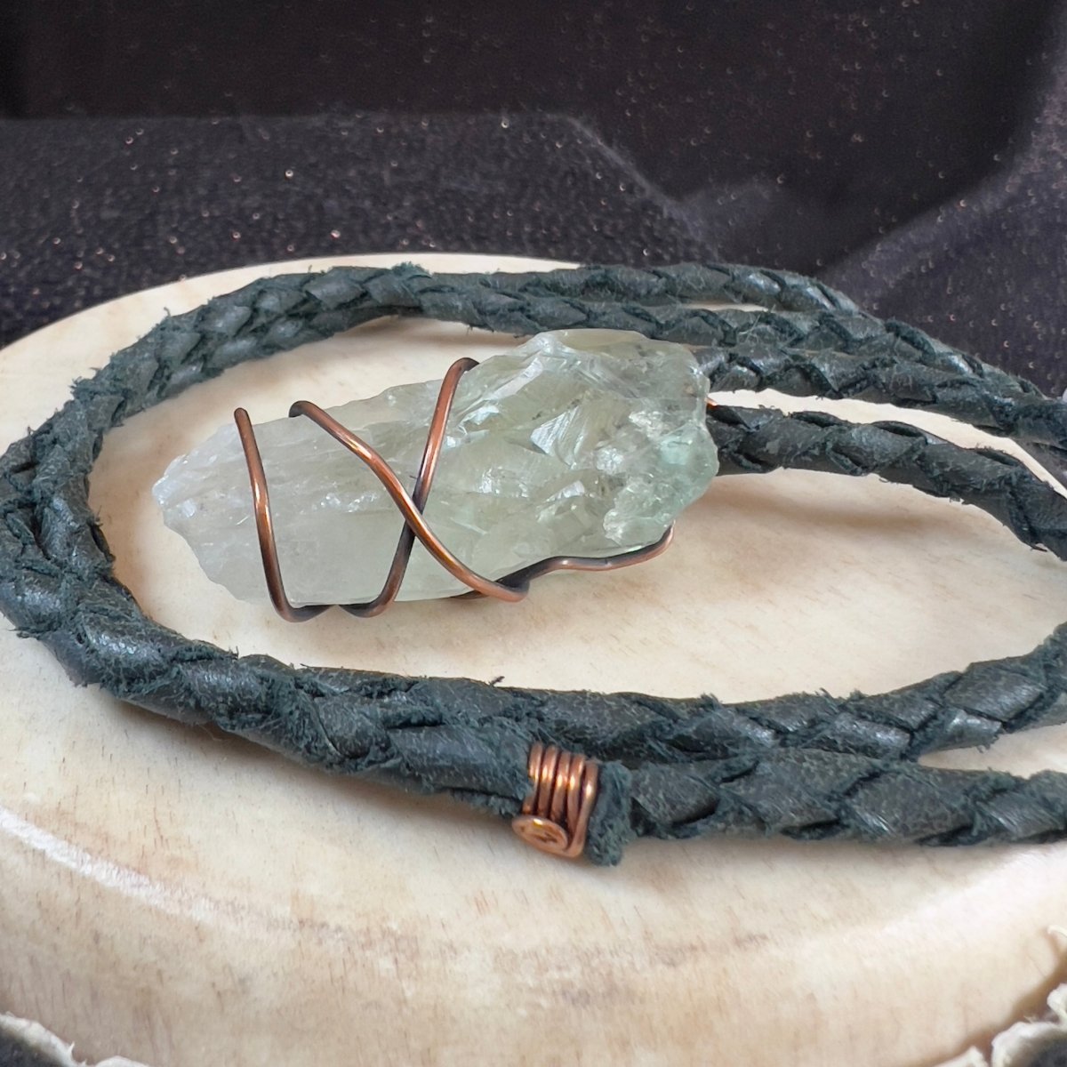 Raw Prasiolite Point Necklace - Mother Of Metal - Copper - For Her - For Him - Necklaces