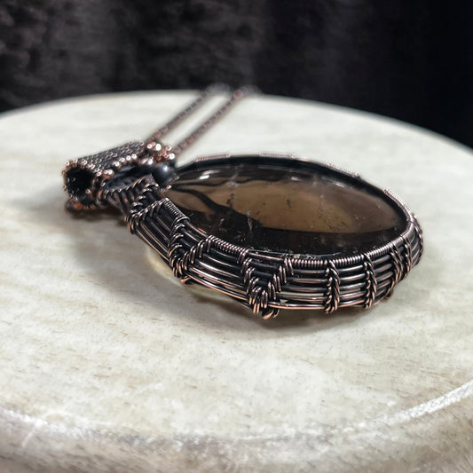 Smokey Quartz Talisman Necklace - Mother Of Metal - Copper - For Her - For Him - Necklaces