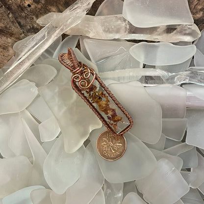 Rose in Resin pendant close up front view