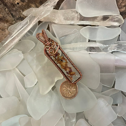 Rose in Resin Bar Pendant - Mother Of Metal - Copper - For Her - For Him-