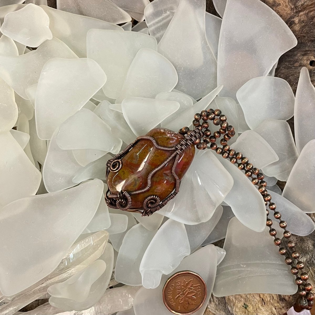 Bay of Fundy Agate Necklace - Mother Of Metal - Bay of Fundy Agate - Bay of Fundy Collection - Copper-