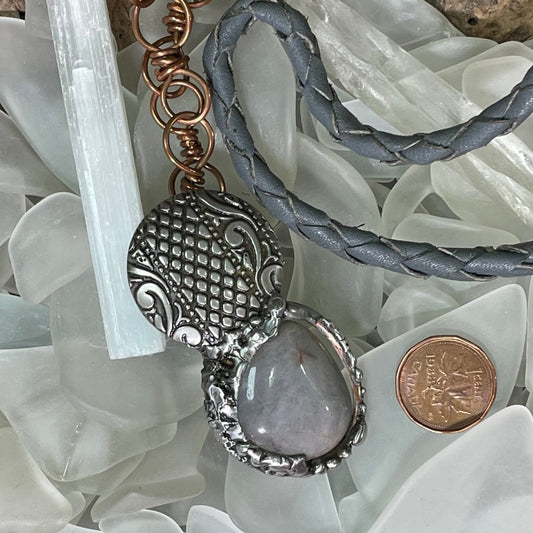 Bay of Fundy Agate Necklace with Copper and Silver - Mother Of Metal - Bay of Fundy Agate - Bay of Fundy Collection - f-necklace