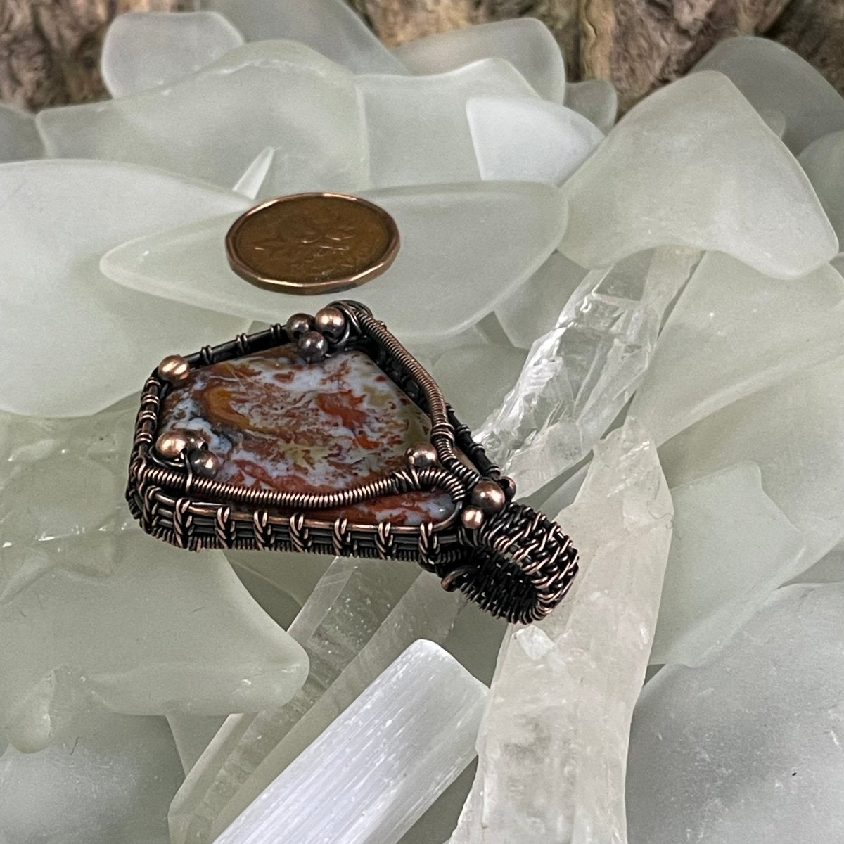 Bay of Fundy Agate Pendant - Mother Of Metal - Bay of Fundy Agate - Bay of Fundy Collection - Copper-Charms & Pendants