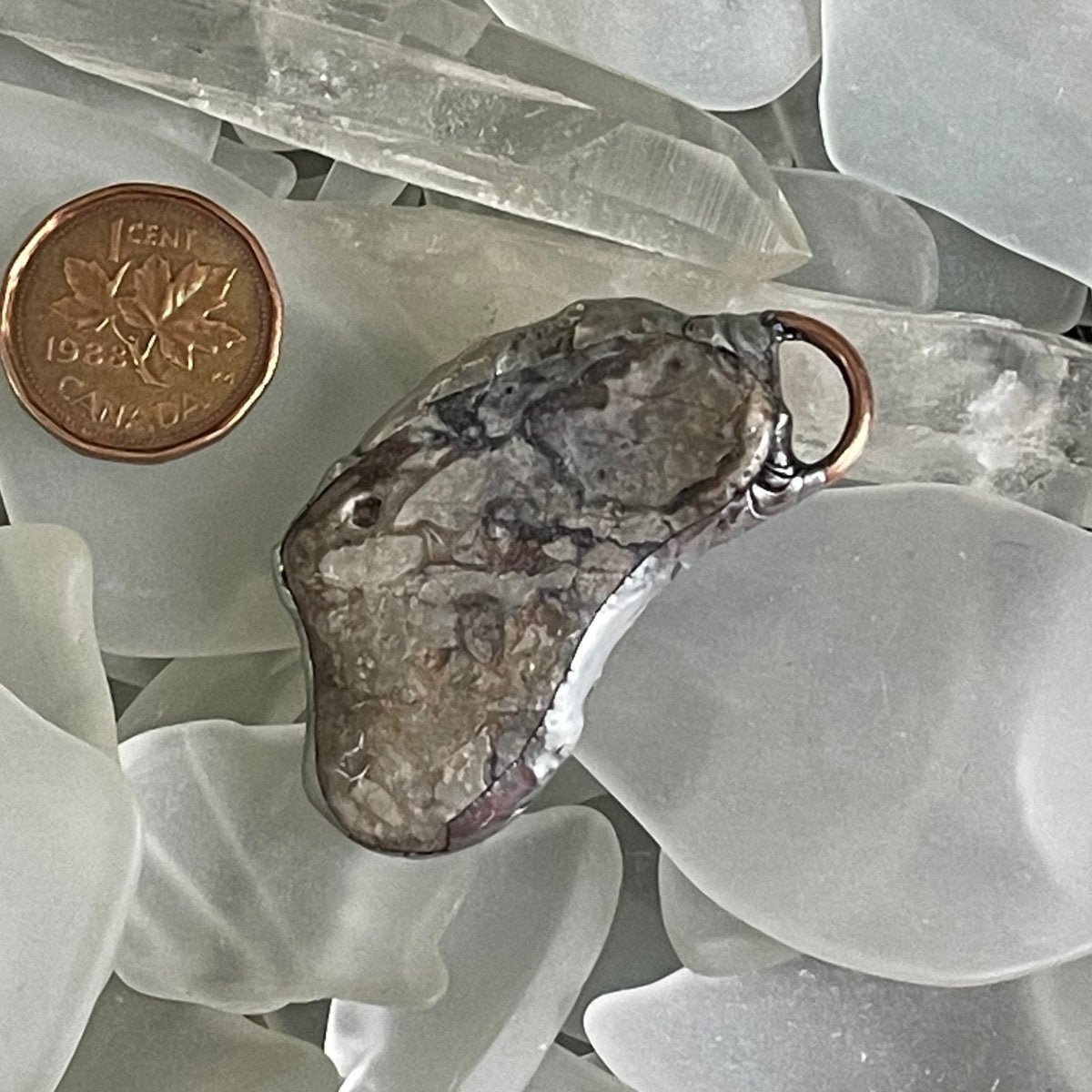 Bay of Fundy Conglomerate Pendant 2 - Mother Of Metal - Bay of Fundy Collection - conglomerate - For Her