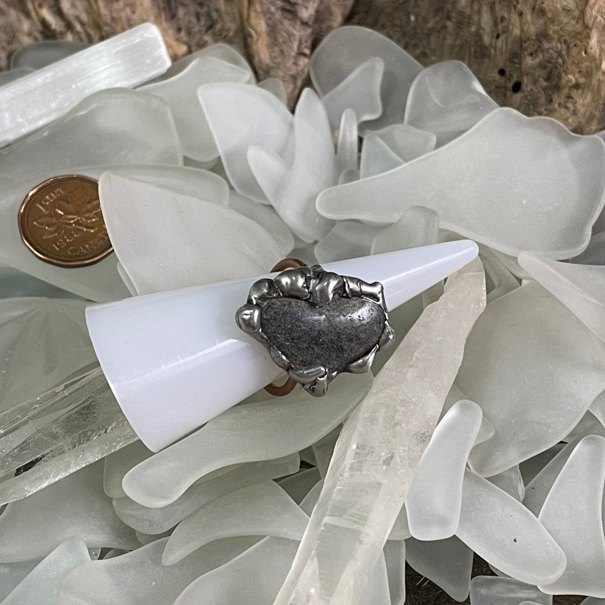 Bay of Fundy Epidote Ring size 9 - Mother Of Metal - Bay of Fundy Collection - Copper - epidote