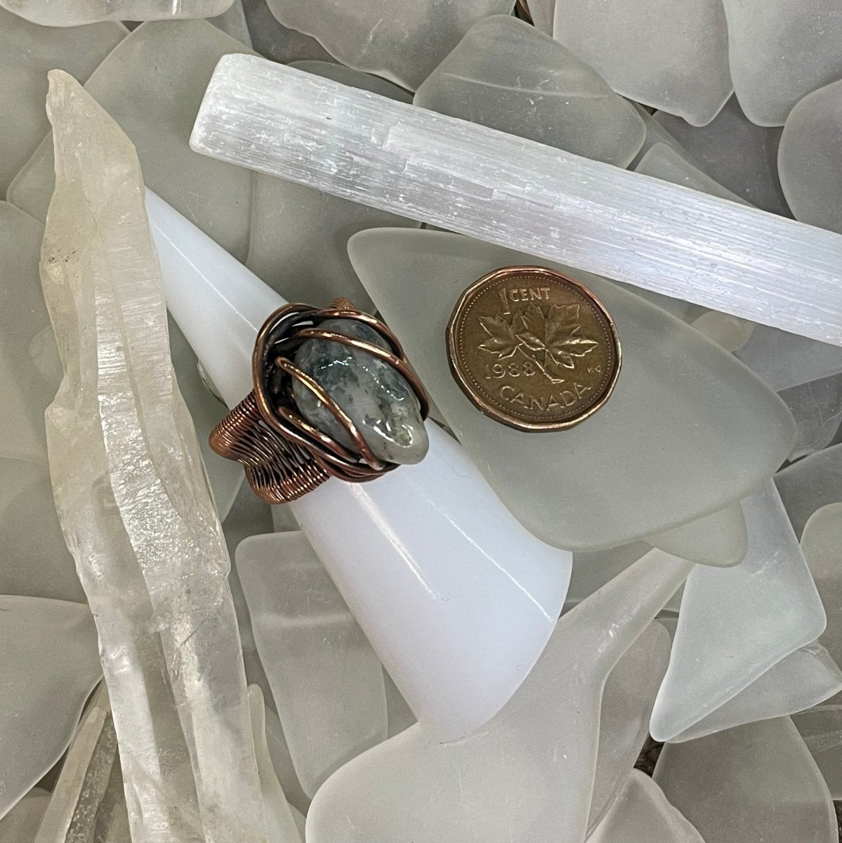 Bay of Fundy Moss Agate Ring size 7 - Mother Of Metal - agate - Bay of Fundy Agate - Bay of Fundy Collection-