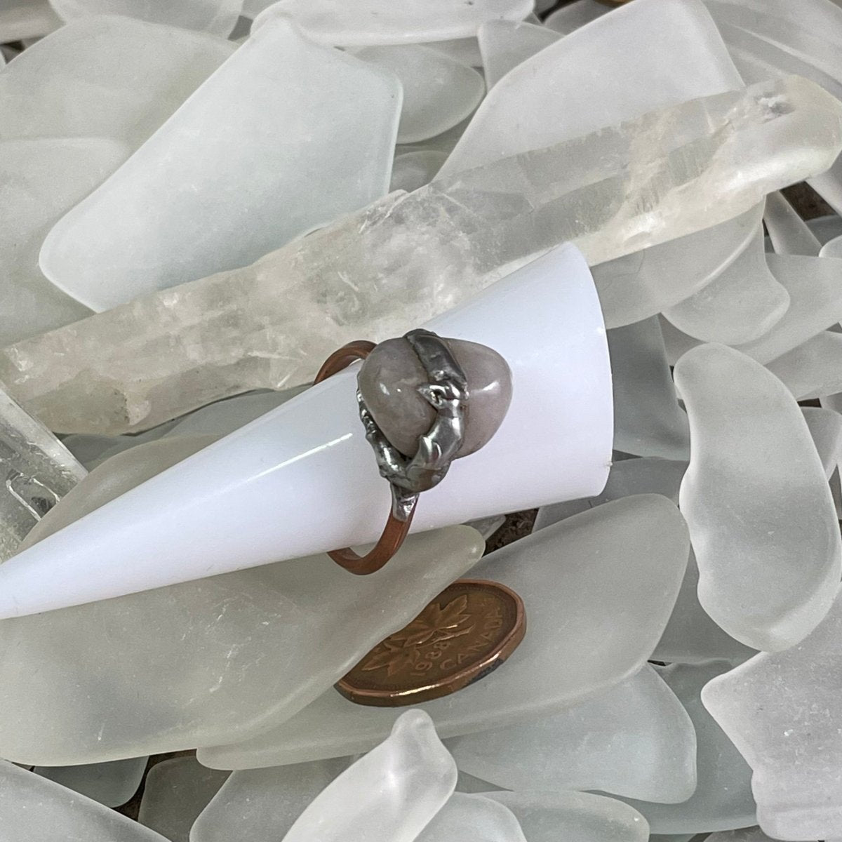 Bay of Fundy Quartz Ring size 7.5 - Mother Of Metal - Bay of Fundy Collection - Bay of Fundy Quartz - For Fingers-Rings