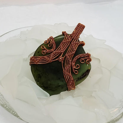 BC Jade Wire Wrapped Pendant - Mother Of Metal - BC Jade - For Necks - Jade-Charms & Pendants