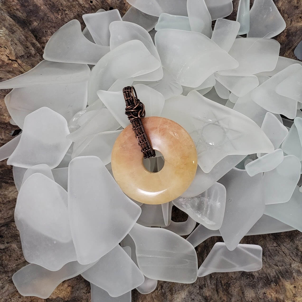 Carnelian Doughnut Pendant - Mother Of Metal - carnelian - fidget - For Her-Charms & Pendants