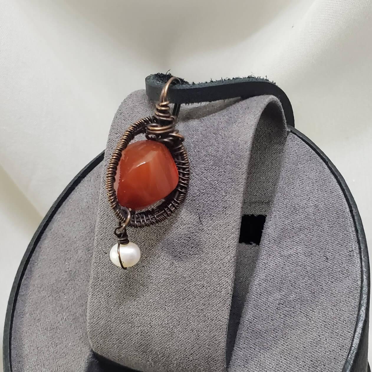Carnelian & Fresh Water Pearl Pendant - Mother Of Metal - carnelian - For Her - For Him-Charms & Pendants
