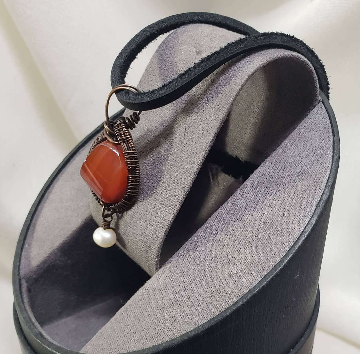 Carnelian & Fresh Water Pearl Pendant - Mother Of Metal - carnelian - For Her - For Him-Charms & Pendants