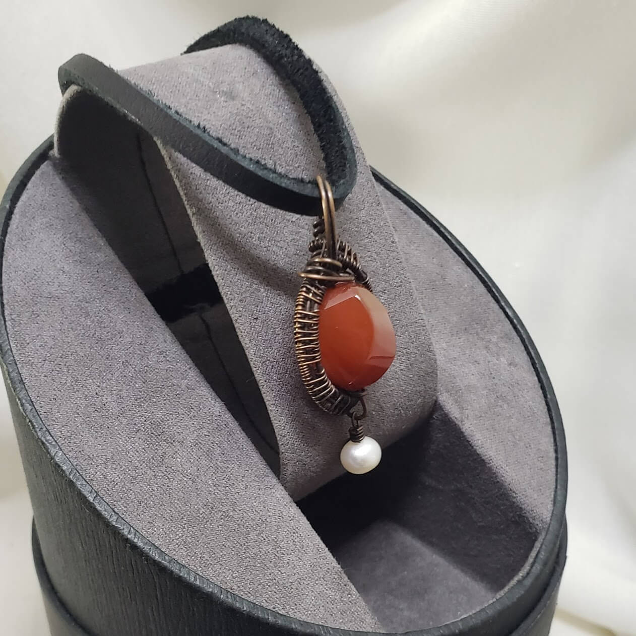 Carnelian & Fresh Water Pearl Pendant - Mother Of Metal - carnelian - For Her - For Him-Charms & Pendants