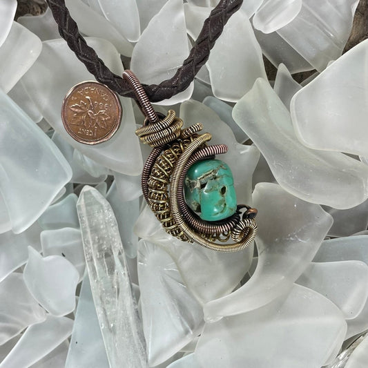 Chrysoprase Coils Pendant - Mother Of Metal - Chrysoprase - Copper - For Her-Pendants