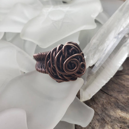 Chunky Rosette Ring Size 10 - Mother Of Metal - For Fingers - For Her - For Him-Rings