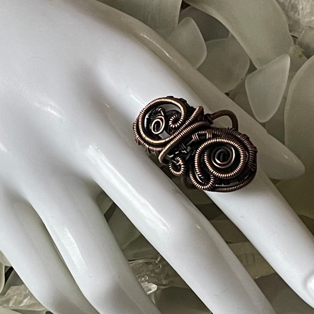 Coils Ring size 9.5 - Mother Of Metal - Copper - For Fingers - For Her-