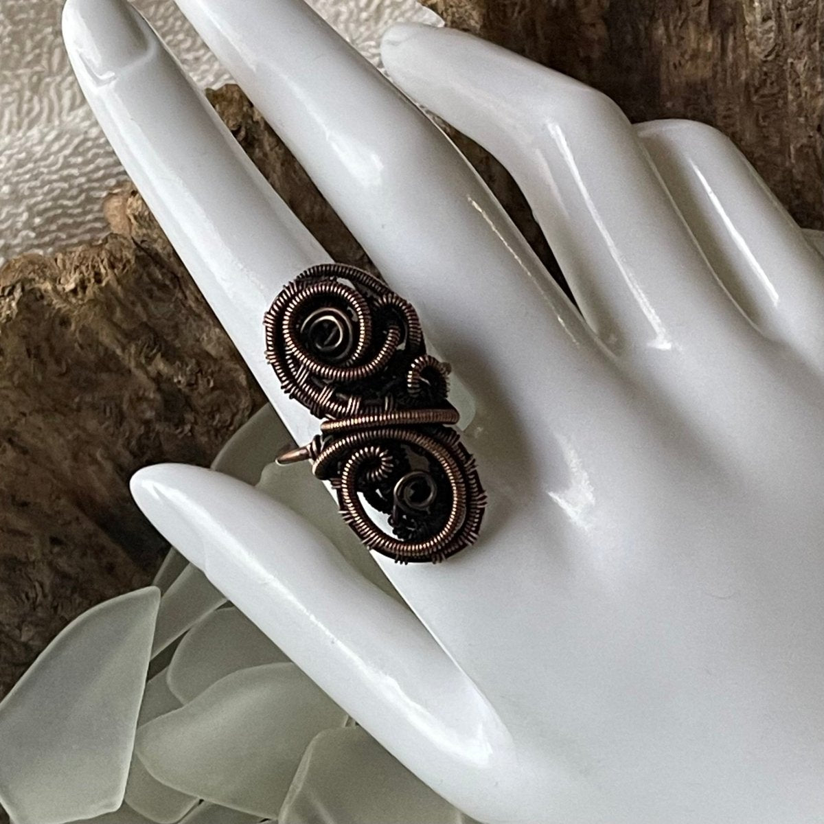Coils Ring size 9.5 - Mother Of Metal - Copper - For Fingers - For Her-