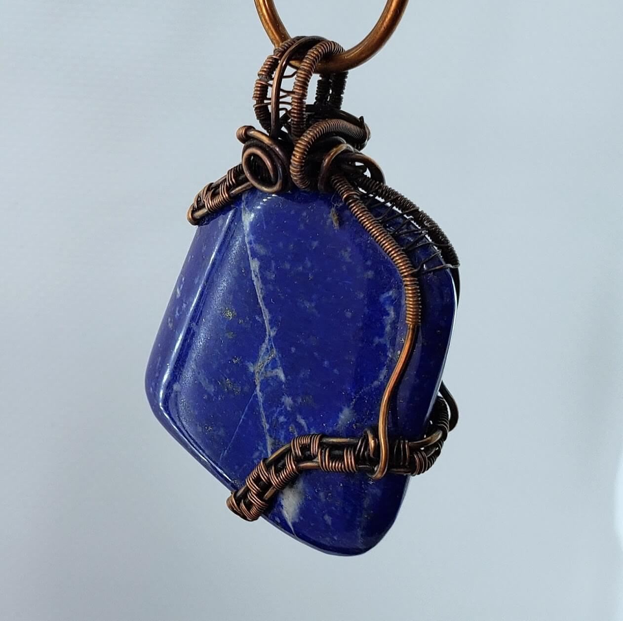 Copper and Lapis Lazuli Pendant - Mother Of Metal - For Her - For Him - For Necks-Charms & Pendants