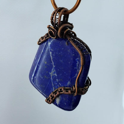 Copper and Lapis Lazuli Pendant - Mother Of Metal - For Her - For Him - For Necks-Charms & Pendants