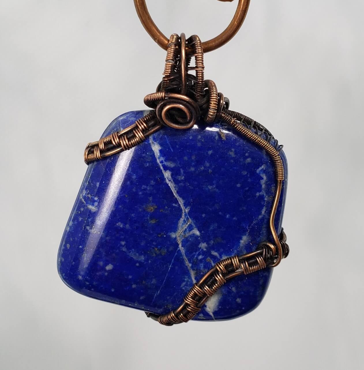 Copper and Lapis Lazuli Pendant - Mother Of Metal - For Her - For Him - For Necks-Charms & Pendants