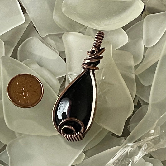 Golden Sheen Obsidian Pendant - Mother Of Metal - Copper - For Her - For Him-