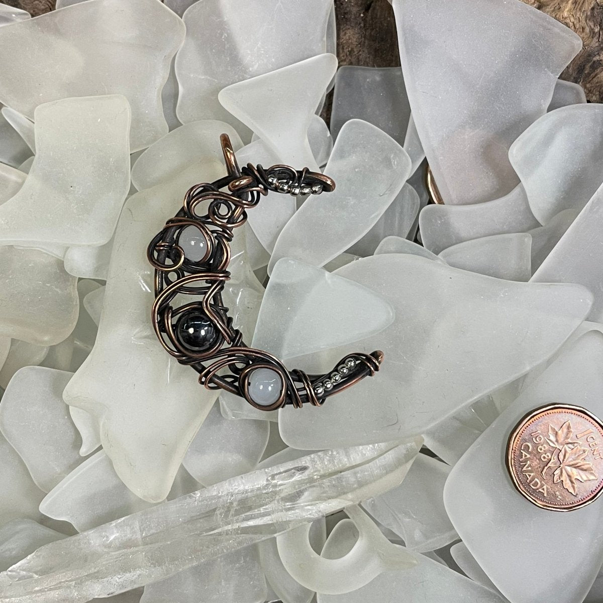 Hematite and Quartz Mayhem Moon - Mother Of Metal - Copper - For Her - For Him-