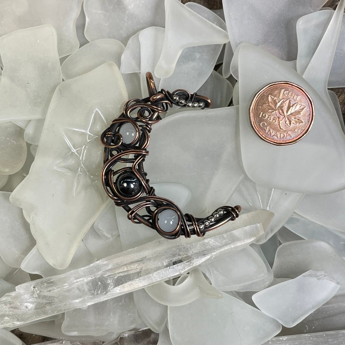 Hematite and Quartz Mayhem Moon - Mother Of Metal - Copper - For Her - For Him-