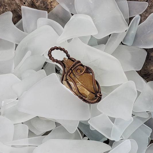 Honey Calcite Raw Point Pendant - Mother Of Metal - For Her - For Him - For Necks-Charms & Pendants