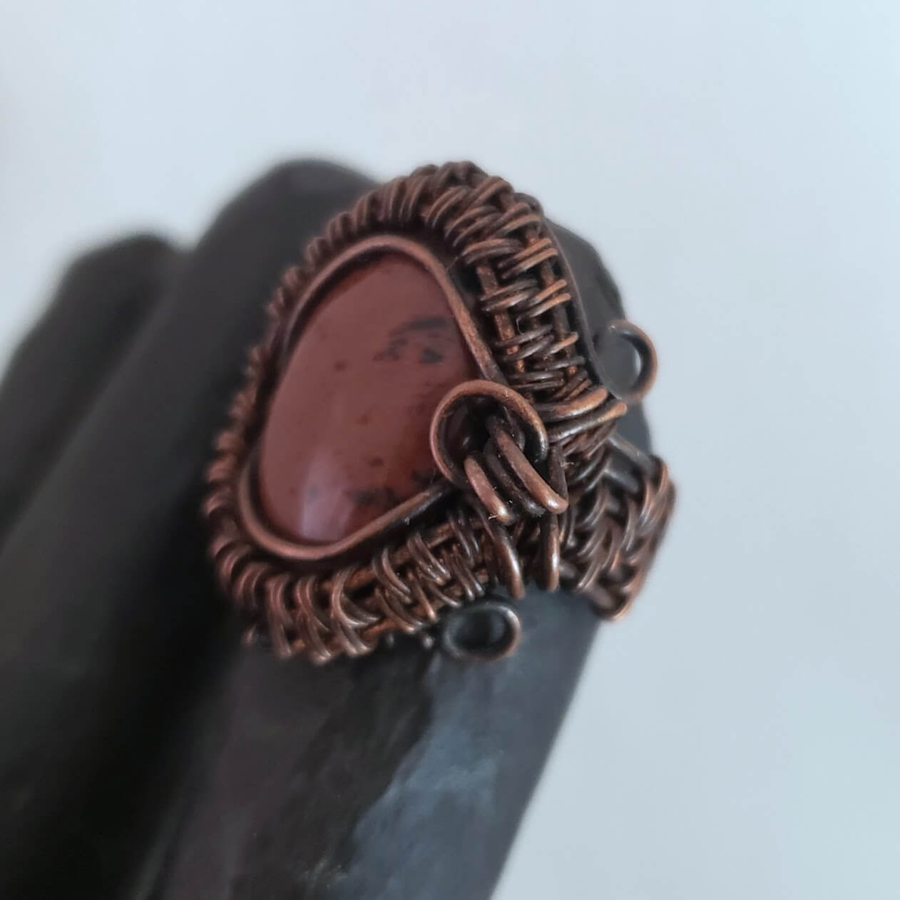 Mahogany Obsidian Cabochon Ring - Mother Of Metal - For Fingers - For Her - For Him-Rings