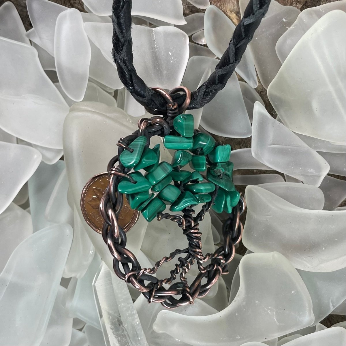 Malachite Tree of Life Necklace - Mother Of Metal - For Her - For Him - For Necks-Necklaces