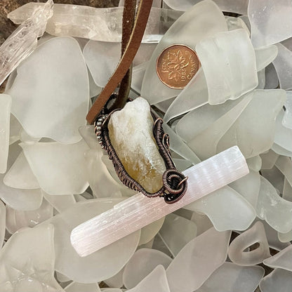 Raw Citrine Copper Wrapped Pendant - Mother Of Metal - citrine - Copper - For Her-