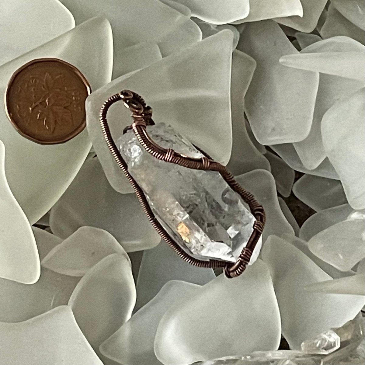 Raw Clear Quartz Pendant - Mother Of Metal - Copper - For Her - For Him-